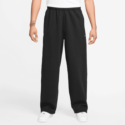 Nike Solo Swoosh Open-Hem Black Pants