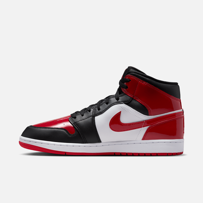 Air Jordan 1 Mid SE Patent Bred Toe – Puffer Reds Air Jordan 1 Mid SE Patent Bred Toe – Puffer Reds