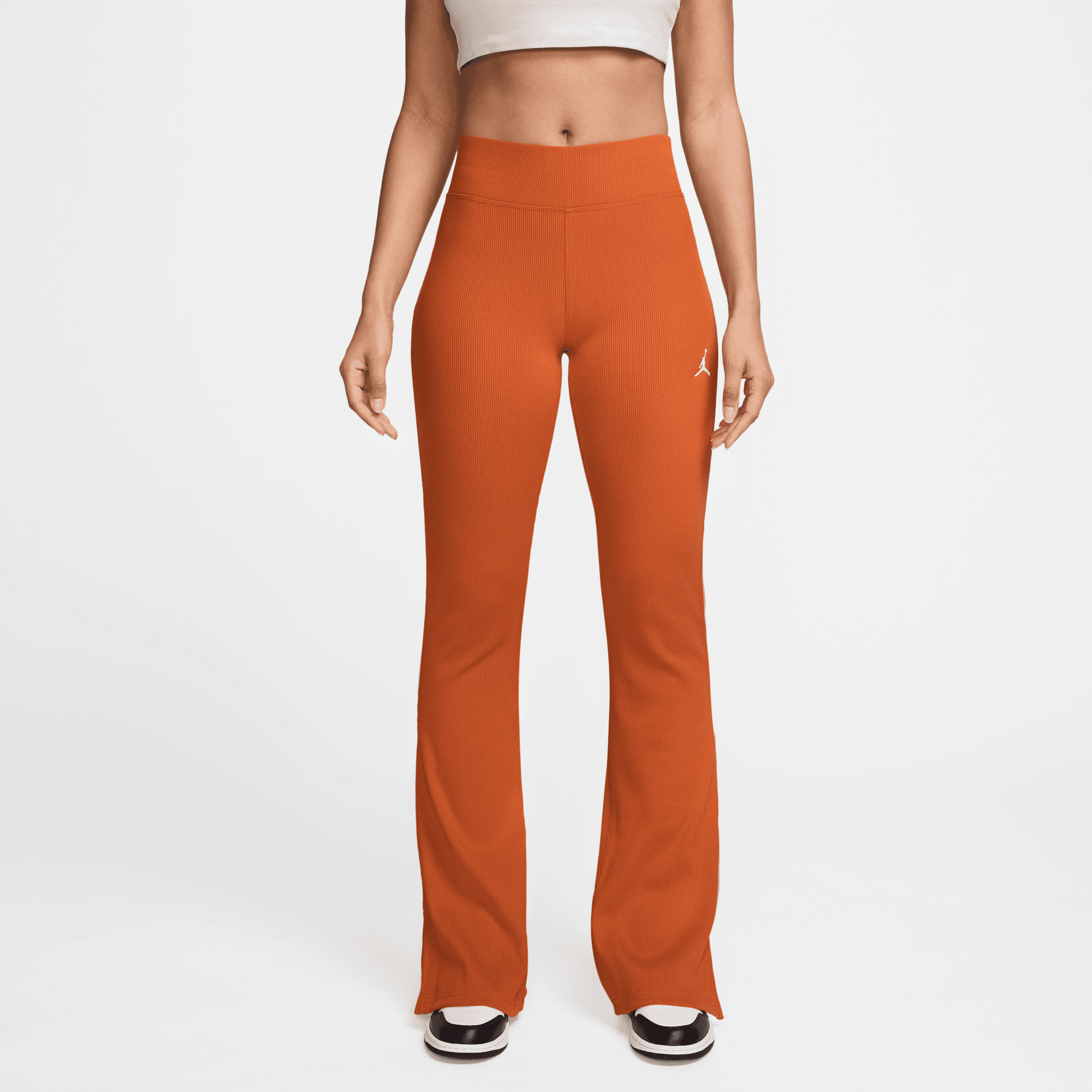 Air Jordan Women's Brooklyn Essentials Orange Flared Leggings