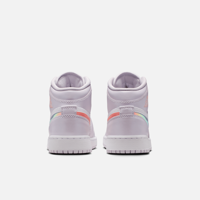 Air Jordan Big Kids' 1 Mid Iridescent Swoosh (GS)