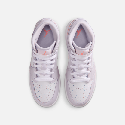 Air Jordan Big Kids' 1 Mid Iridescent Swoosh (GS)