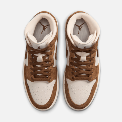 Air Jordan Women's 1 Mid Light British Tan Chalk
