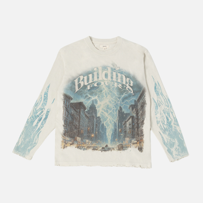 BLDG4 Antique White Lit LS Knit T-Shirt