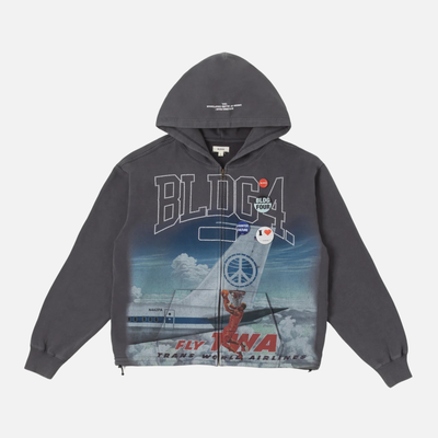 BLDG4 Charcoal Art Villa Full-Zip Hoodie