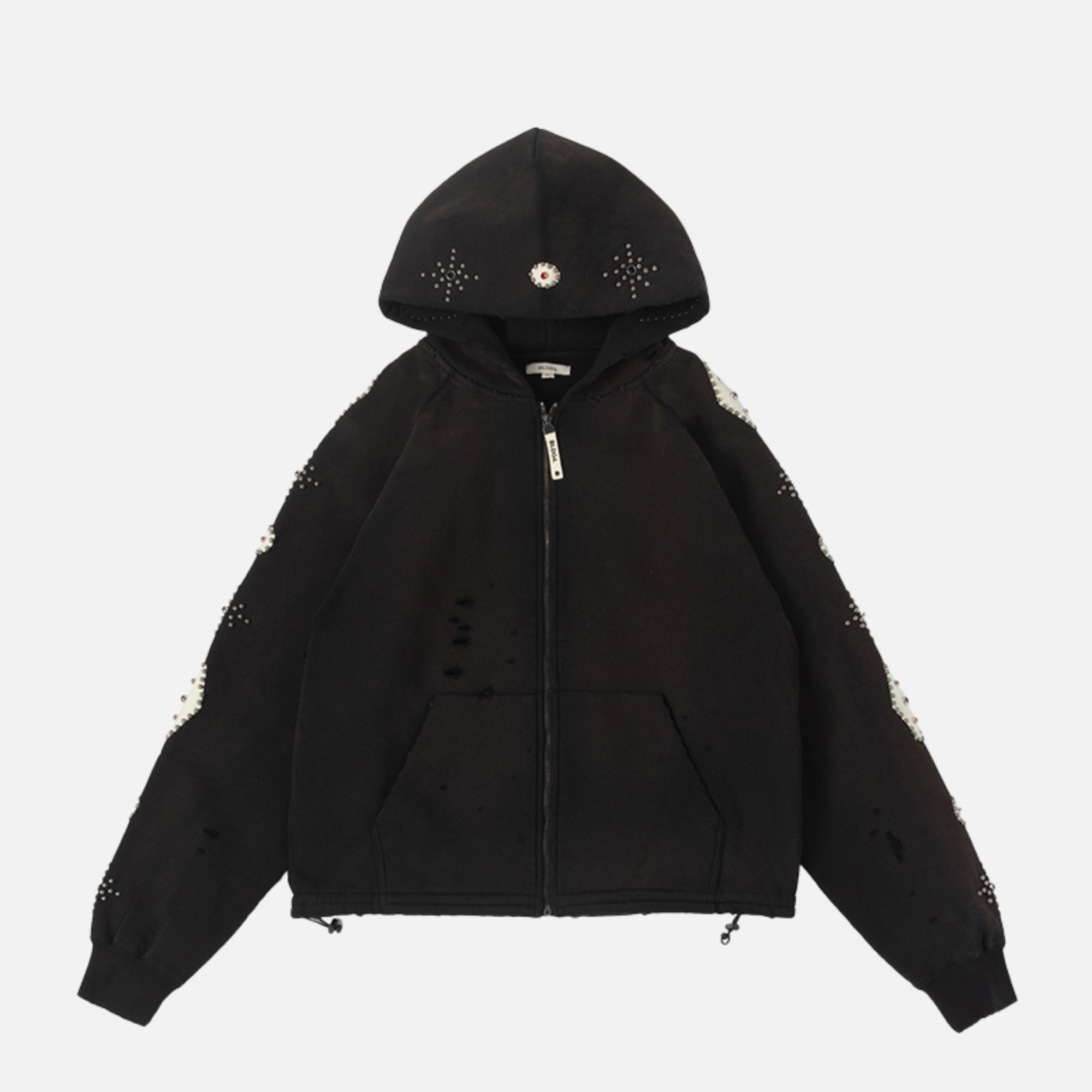 BLDG4 Black Falling Water Full-Zip Hoodie