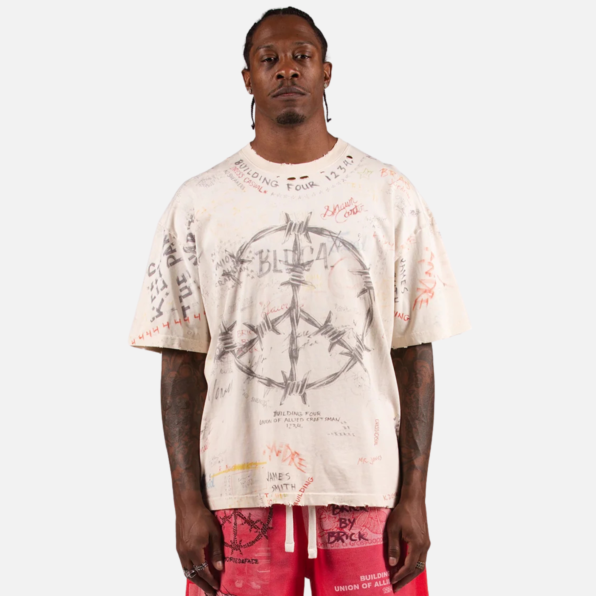 BLDG4 Antique White The Centre Knit T-Shirt