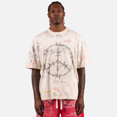 BLDG4 Antique White The Centre Knit T-Shirt