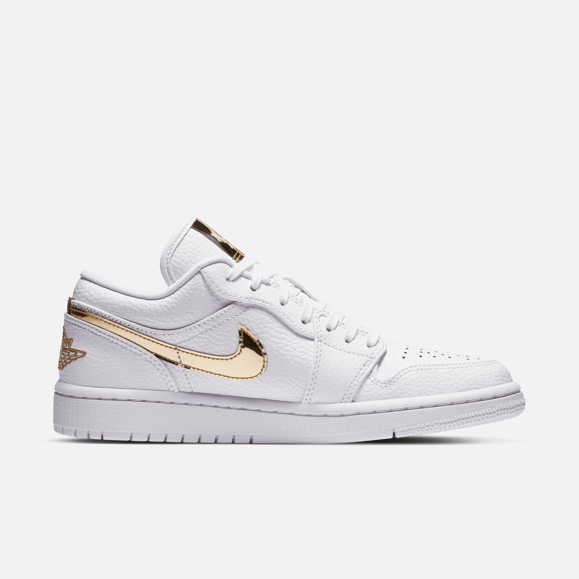 Air Jordan Women's 1 Low White Metallic Gold