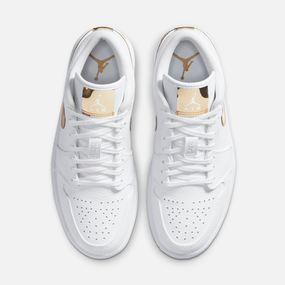 Air Jordan Women's 1 Low White Metallic Gold