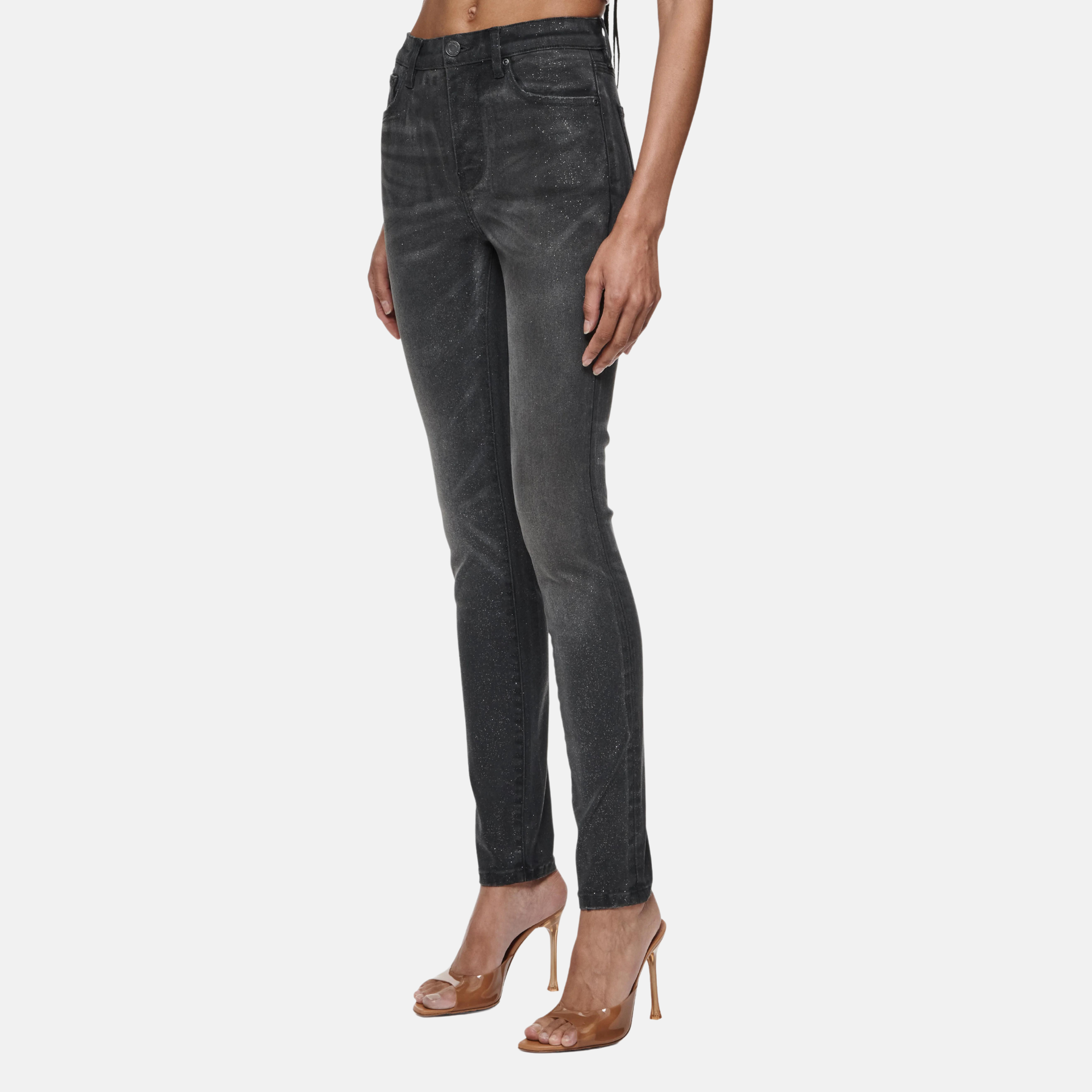 Purple Brand Women's Black Skinny Glitter Jeans