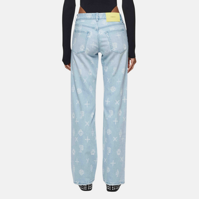 Purple Brand Women's Light Indigo Slim Straight Outline Mono Jeans