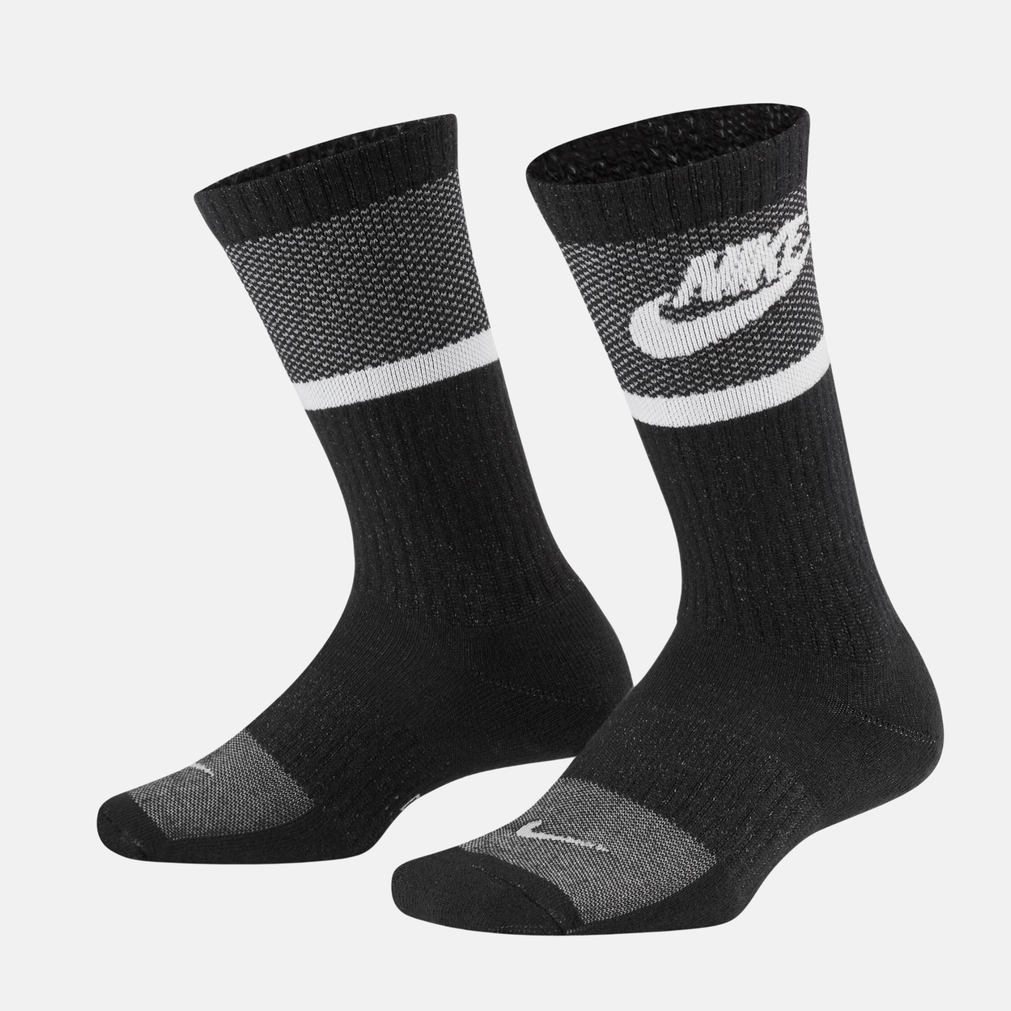 Nike Kids' Everyday Cushioned Crew Black White (3 Pair)