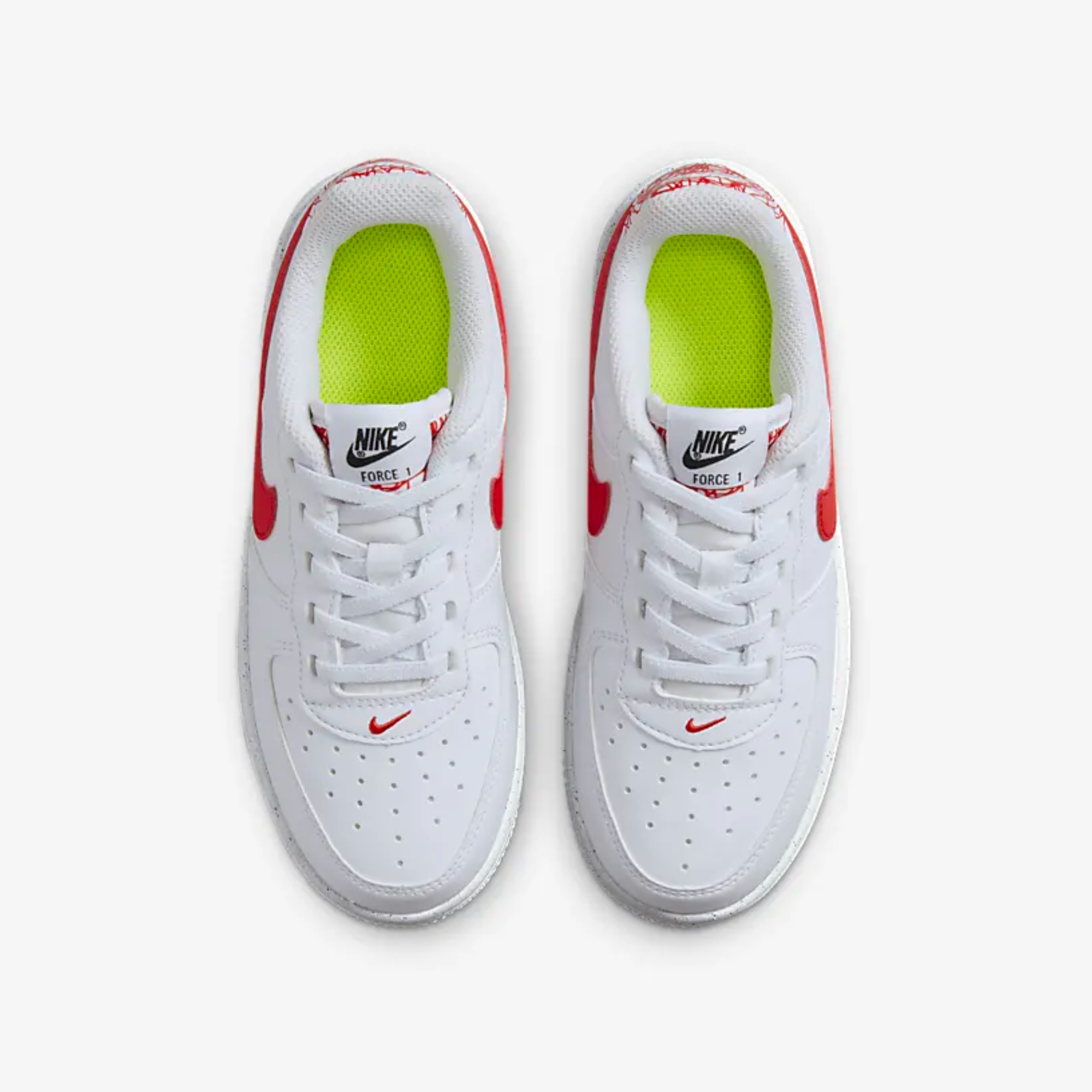 Nike Kids' Air Force 1 Crater White/Red (PS)