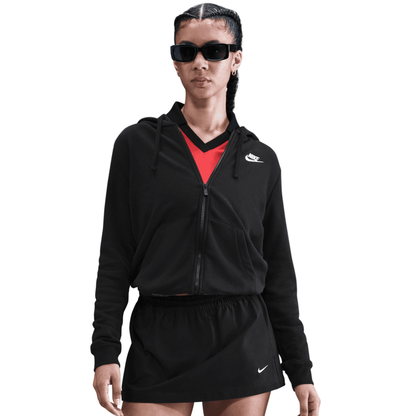 Nike Women's Sportswear Club Fleece Full-Zip Black Hoodie