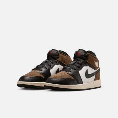 Air Jordan Kids' 1 Mid Black Palomino (GS)