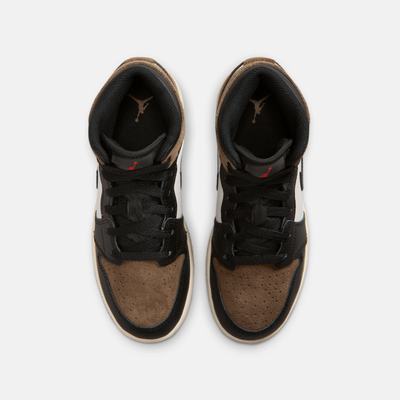 Air Jordan Kids' 1 Mid Black Palomino (GS)