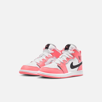 Air Jordan Kids' 1 Mid Pink Gaze (PS)