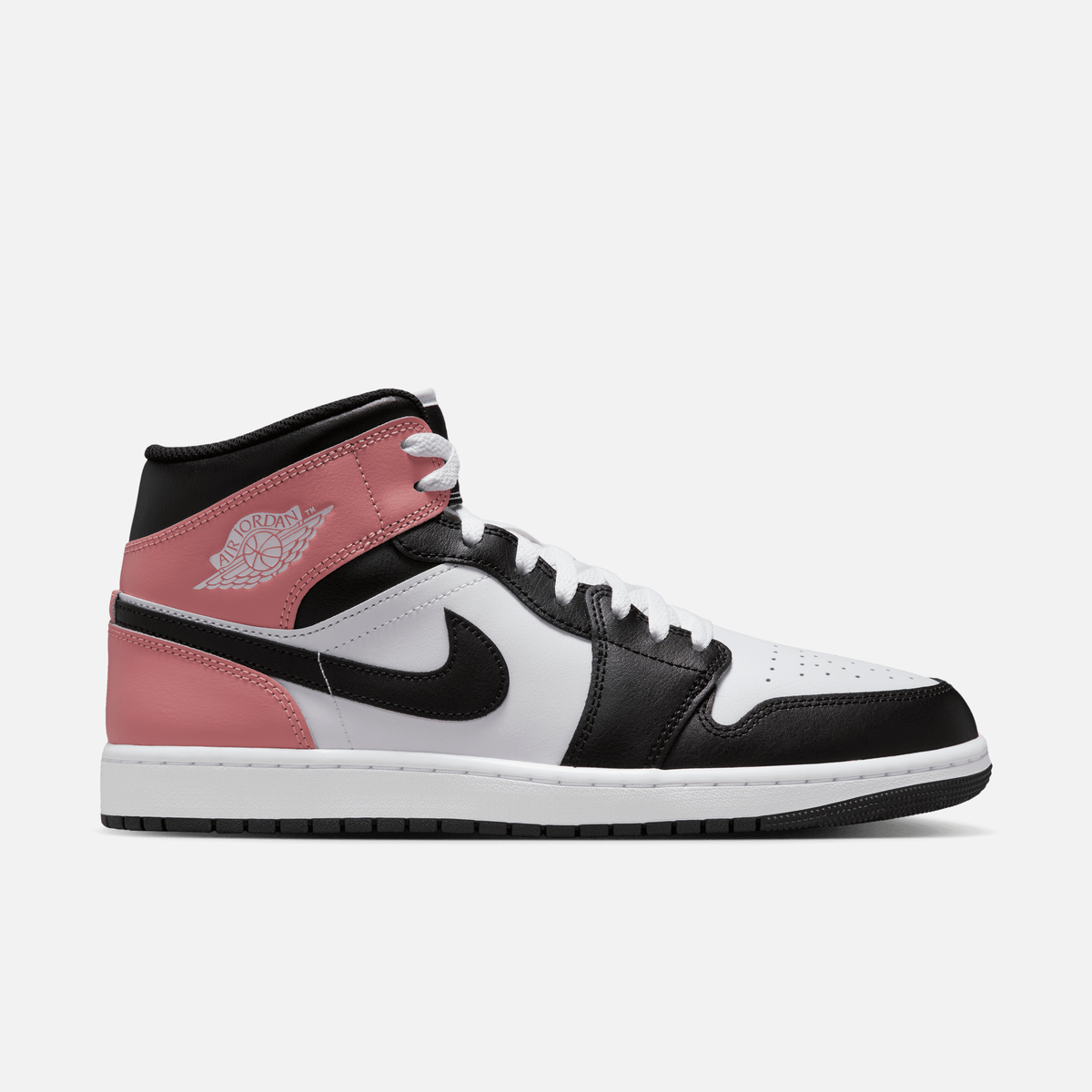 I’m selling Jordan 1s the pink , white & black shoes. Air-Jordan-1-Mid-White-Black-  main image 3