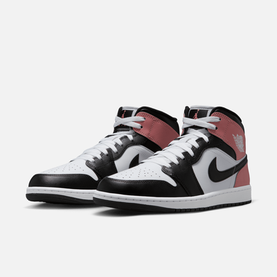 Air Jordan 1 Mid White Rust Pink Black