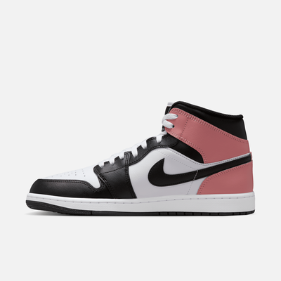 Air Jordan 1 Mid White Rust Pink Black