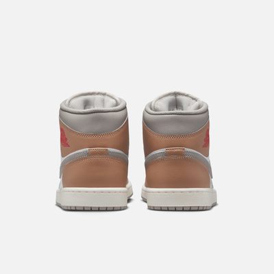 Air Jordan 1 Mid Rattan White College Grey