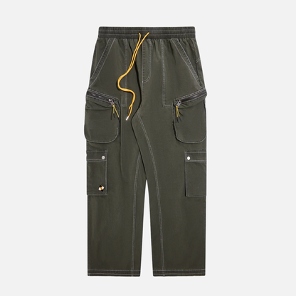 Diet Starts Monday Contrast Olive Green Cargo Pants