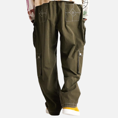 Diet Starts Monday Contrast Olive Green Cargo Pants