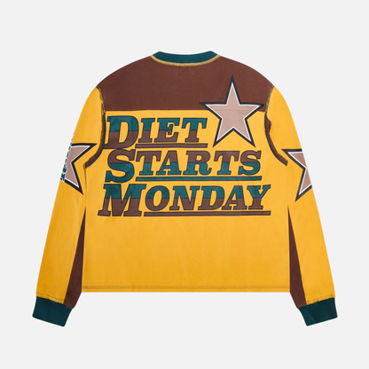 Diet Starts Monday Supercross Brown Yellow Shirt