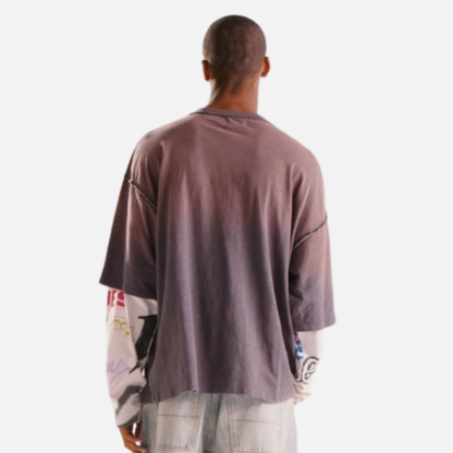 Diet Starts Monday Double Layer Skull Black T-Shirt