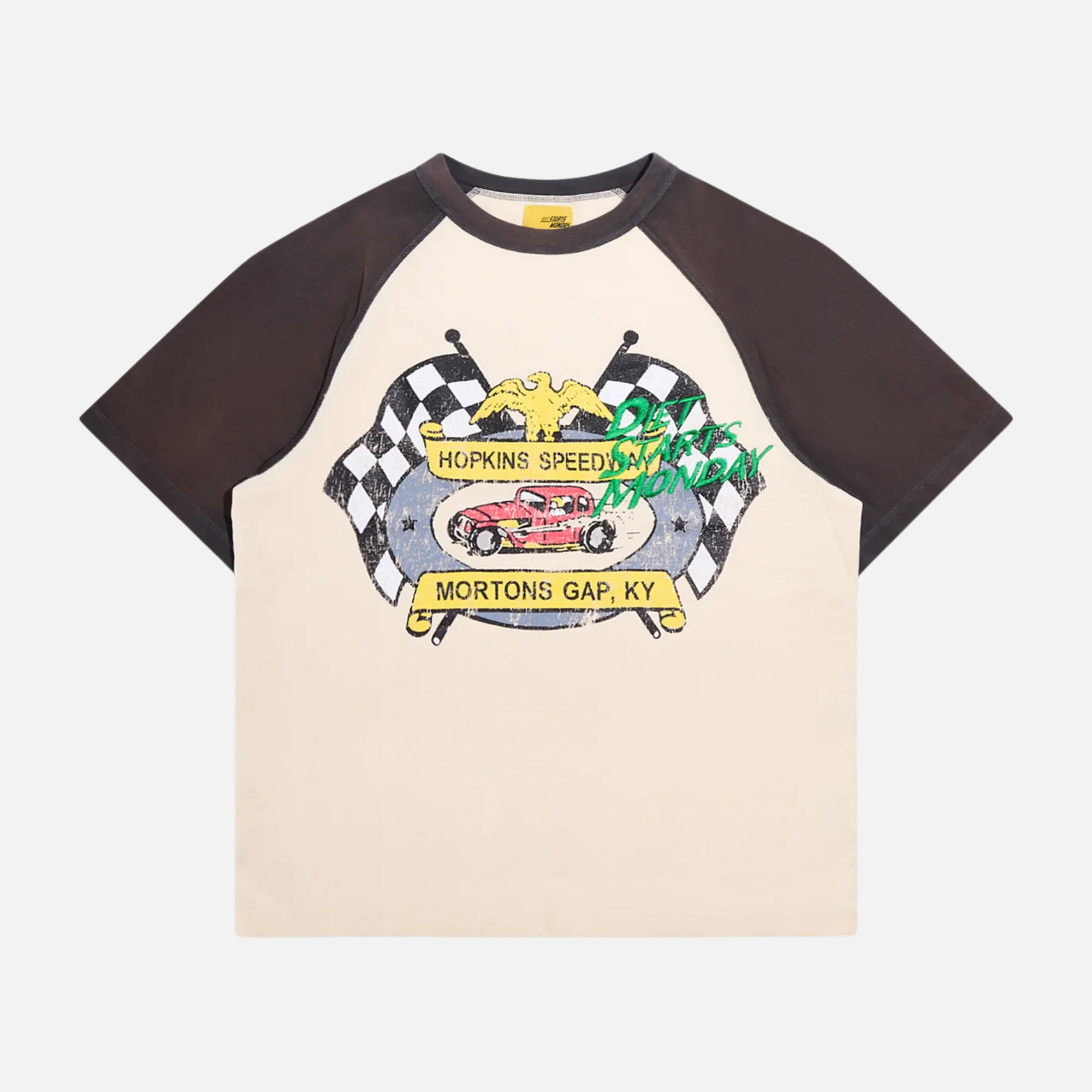 Diet Starts Monday Mortons Gap Raglan Black T-Shirt