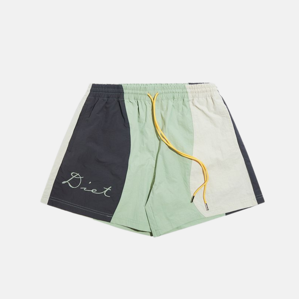 Diet Starts Monday Sage Multi Nylon Panel Bay Shorts