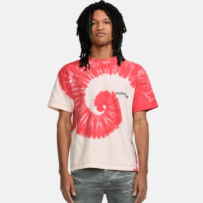 Purple Brand Red White Tie Dye Tee