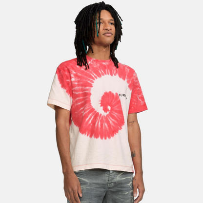 Purple Brand Red White Tie Dye Tee