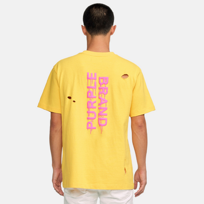 Purple Brand Oversized Fit Yellow Tee