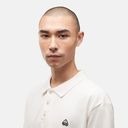 Moose Knuckles White Pique Polo