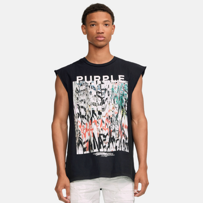 Purple Brand Graffiti Black Beauty Sleeveless Tee