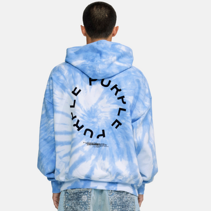 Purple Brand Placid Blue Oversized Tie Dye Hoodie