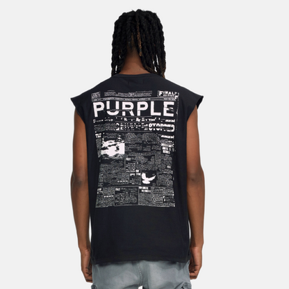 Purple Brand Sleeveless Core Black Beauty Tee