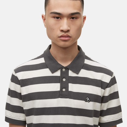 Moose Knuckles Pique Striped Polo