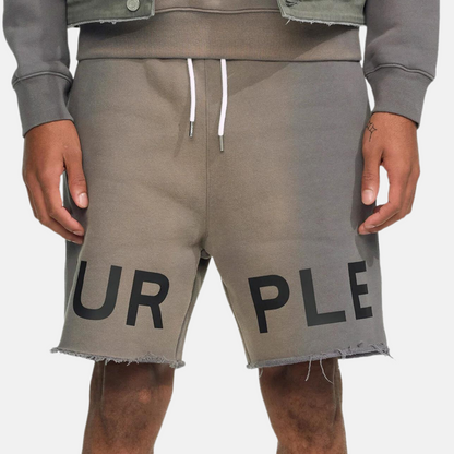 Purple Brand Grey Tie Dye Heavy Fleece Shorts