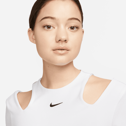 Nike Sportswear Essentials Women's White Short Sleeve Cut-Out Top