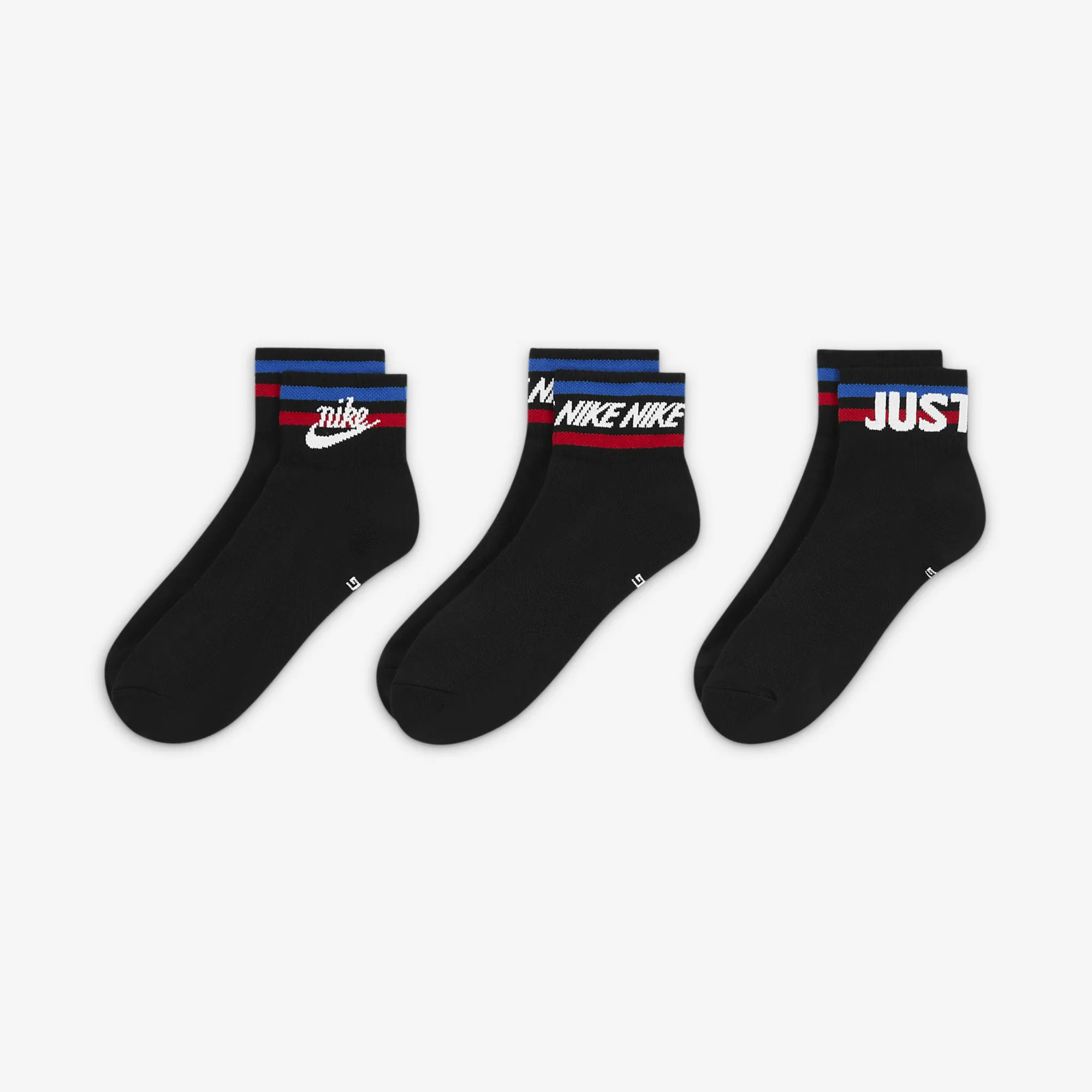 Nike Everyday Essential Ankle Sock 'Just Do It' (3 Pack)