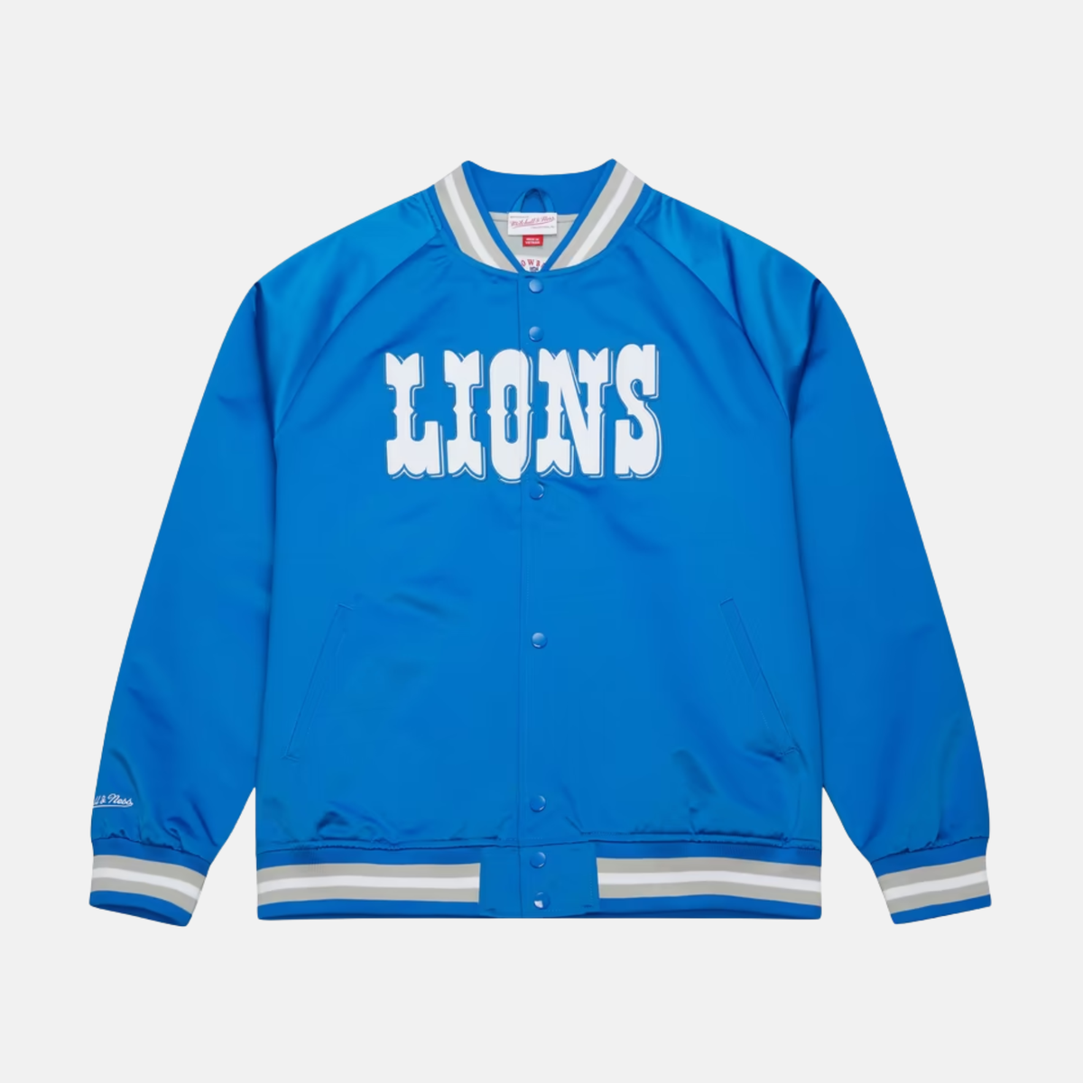 Mitchell & Ness Detroit Lions Blue Satin Jacket