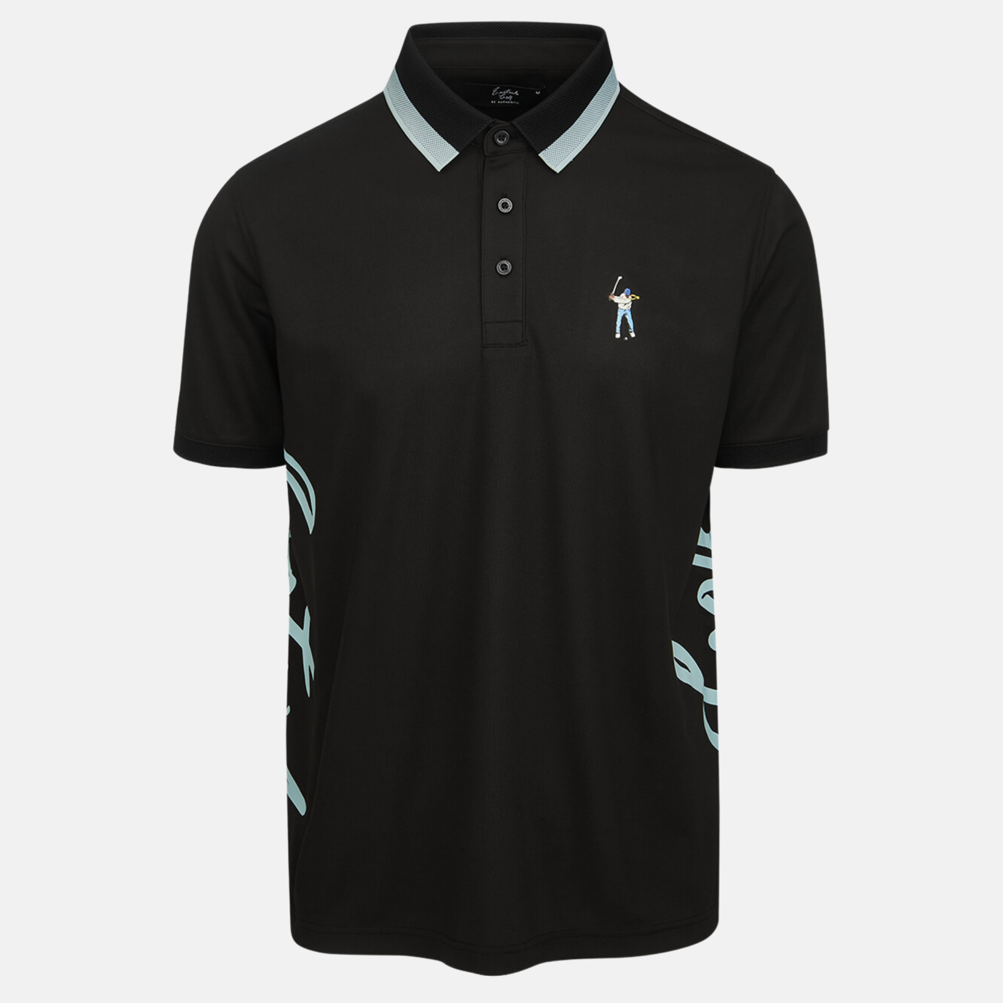 Eastside Golf Black Multi-Color Follow Through Polo