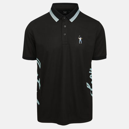 Eastside Golf Black Multi-Color Follow Through Polo