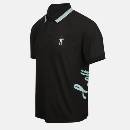 Eastside Golf Black Multi-Color Follow Through Polo