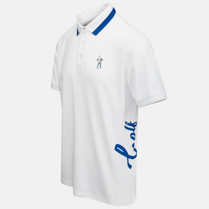 Eastside Golf White Multi-Color Follow Through Polo