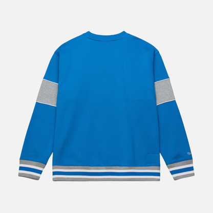 Mitchell & Ness Detroit Lions Vintage Logo Blue Fleece Crew