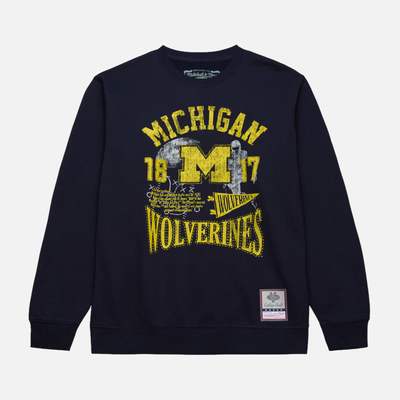 Mitchell & Ness University of Michigan Navy NCAA Heritage Scholar Sweatshirt