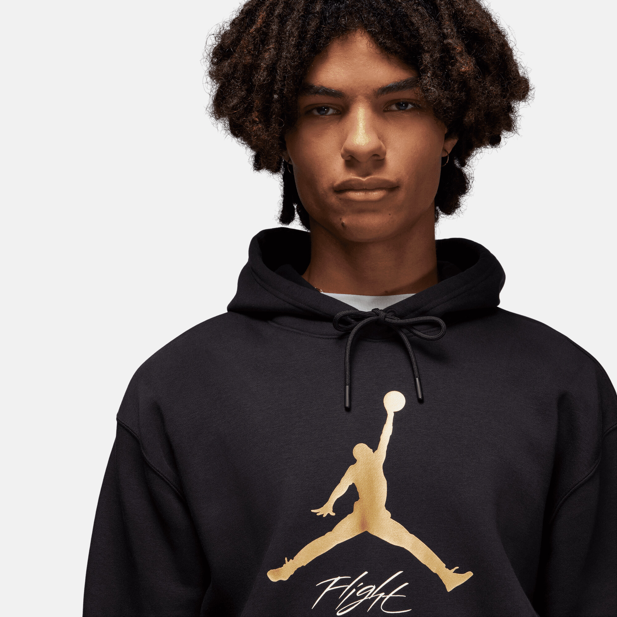 Men's Jordan Essentials Fleece Hoodie Medium Black/Gold